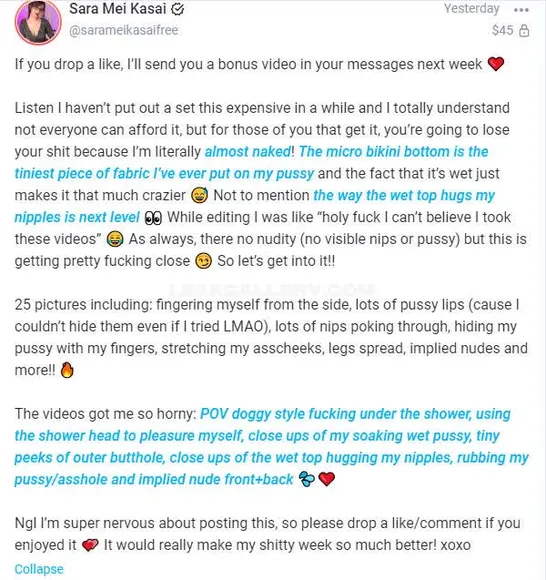 Sarameikasai Exclusive Leaked Nude Onlyfans #2005903