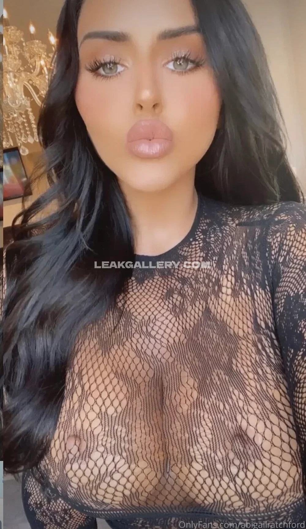 Abigailratchford Sheer Fishnet Top Tease OnlyFans Photo Leaked