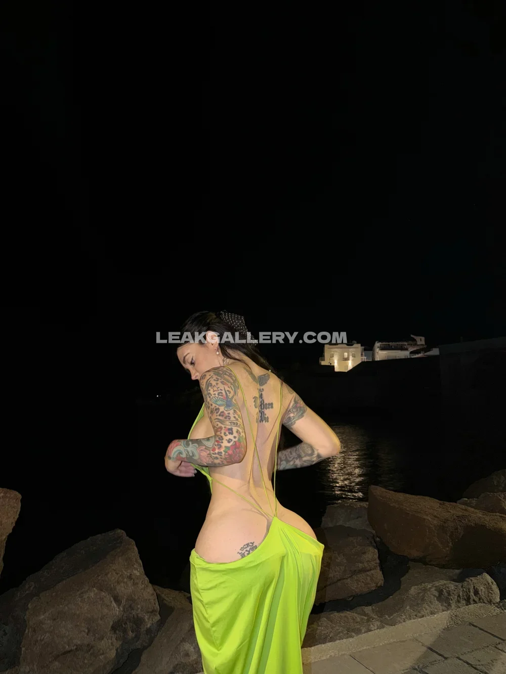 Alex Mucci Neon Dress Back View OnlyFans Photo Leaked