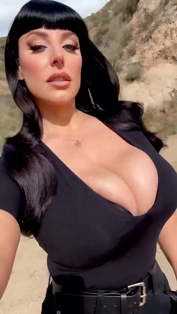 Angelawhite Black Bodysuit Outdoor Pose OnlyFans Video Leaked