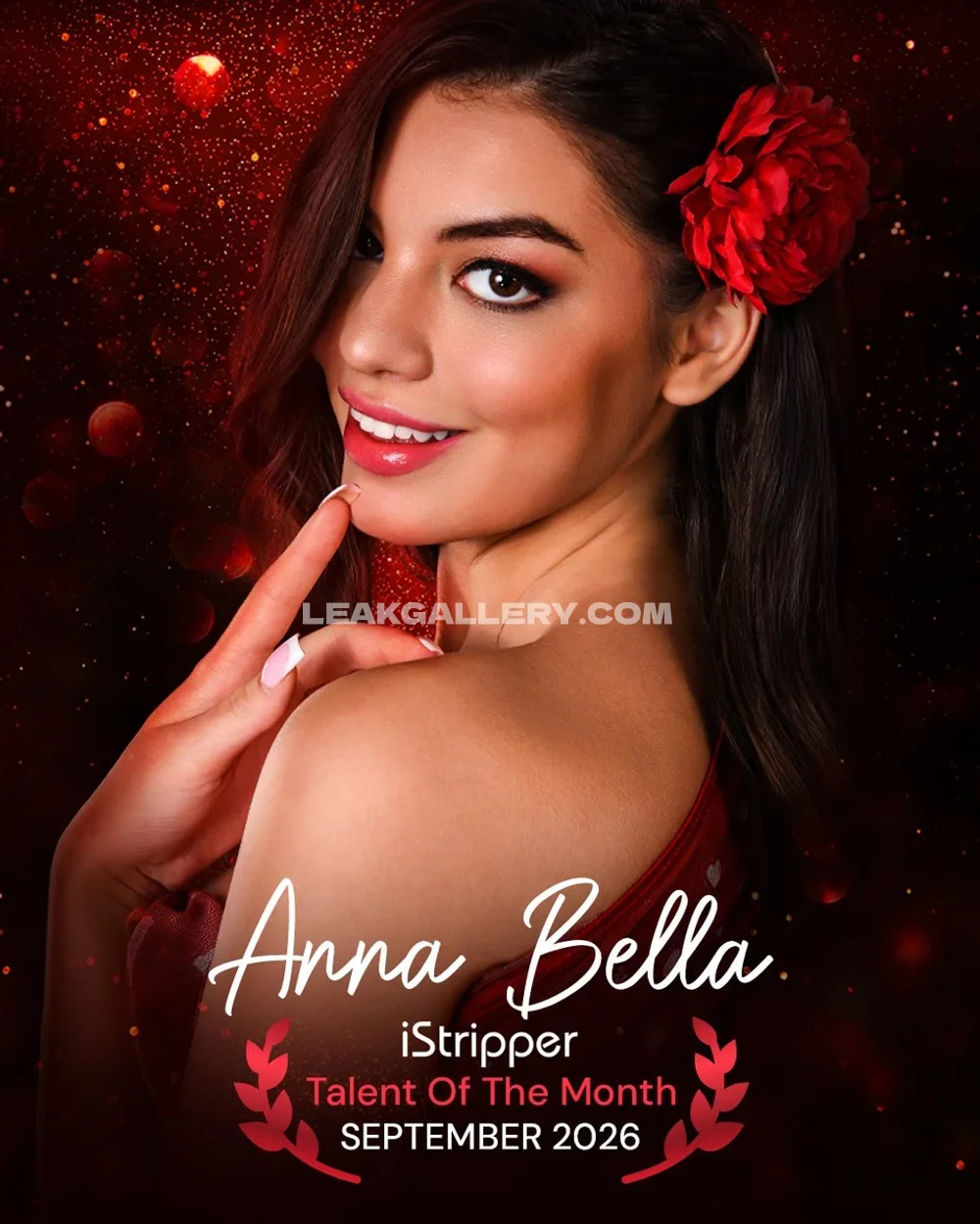Anha_bella Red Dress Shoulder Pose OnlyFans Photo Leaked