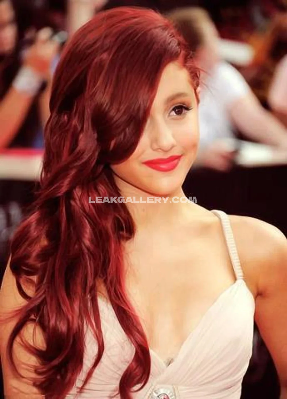 Arianagrande Red Hair White Dress OnlyFans Photo Leaked