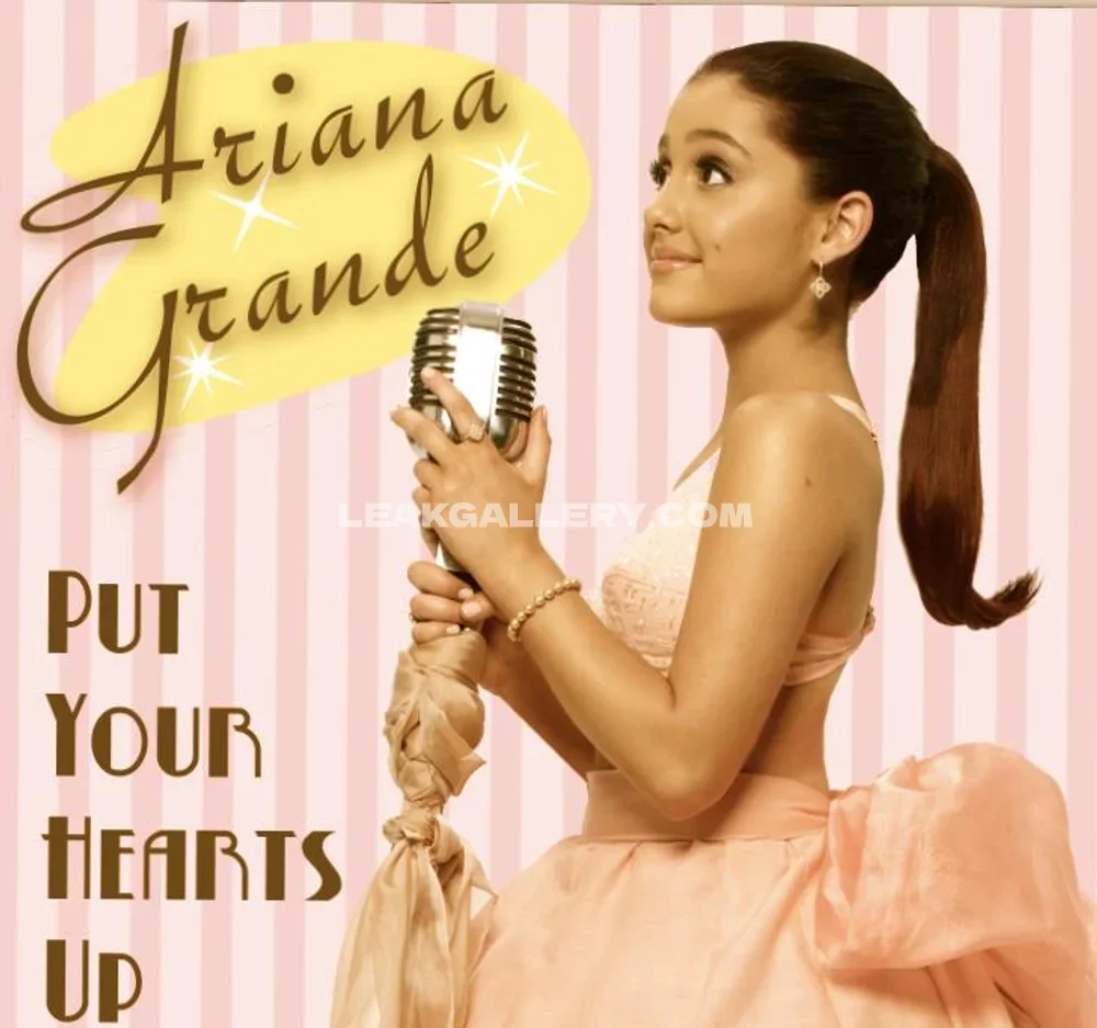 Arianagrande Pink Dress Microphone Pose OnlyFans Photo Leaked