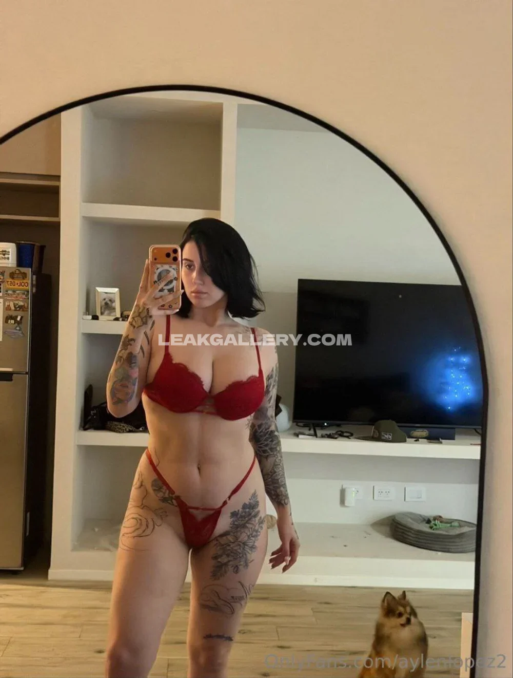 Aylulopez Red Lingerie Mirror Selfie OnlyFans Photo Leaked