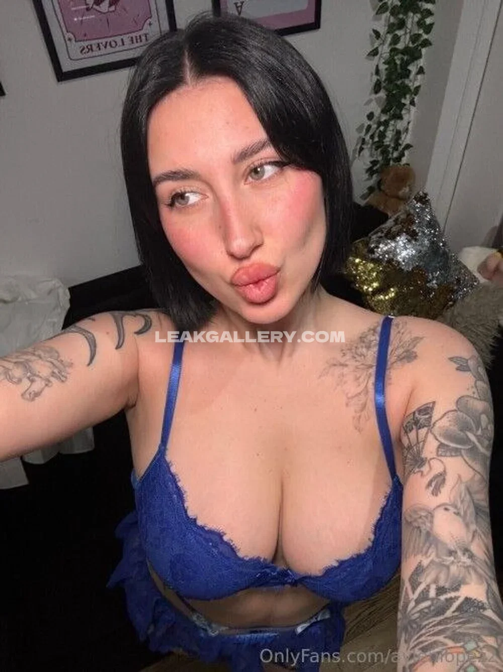 Aylulopez Blue Lace Bra Pout OnlyFans Photo Leaked