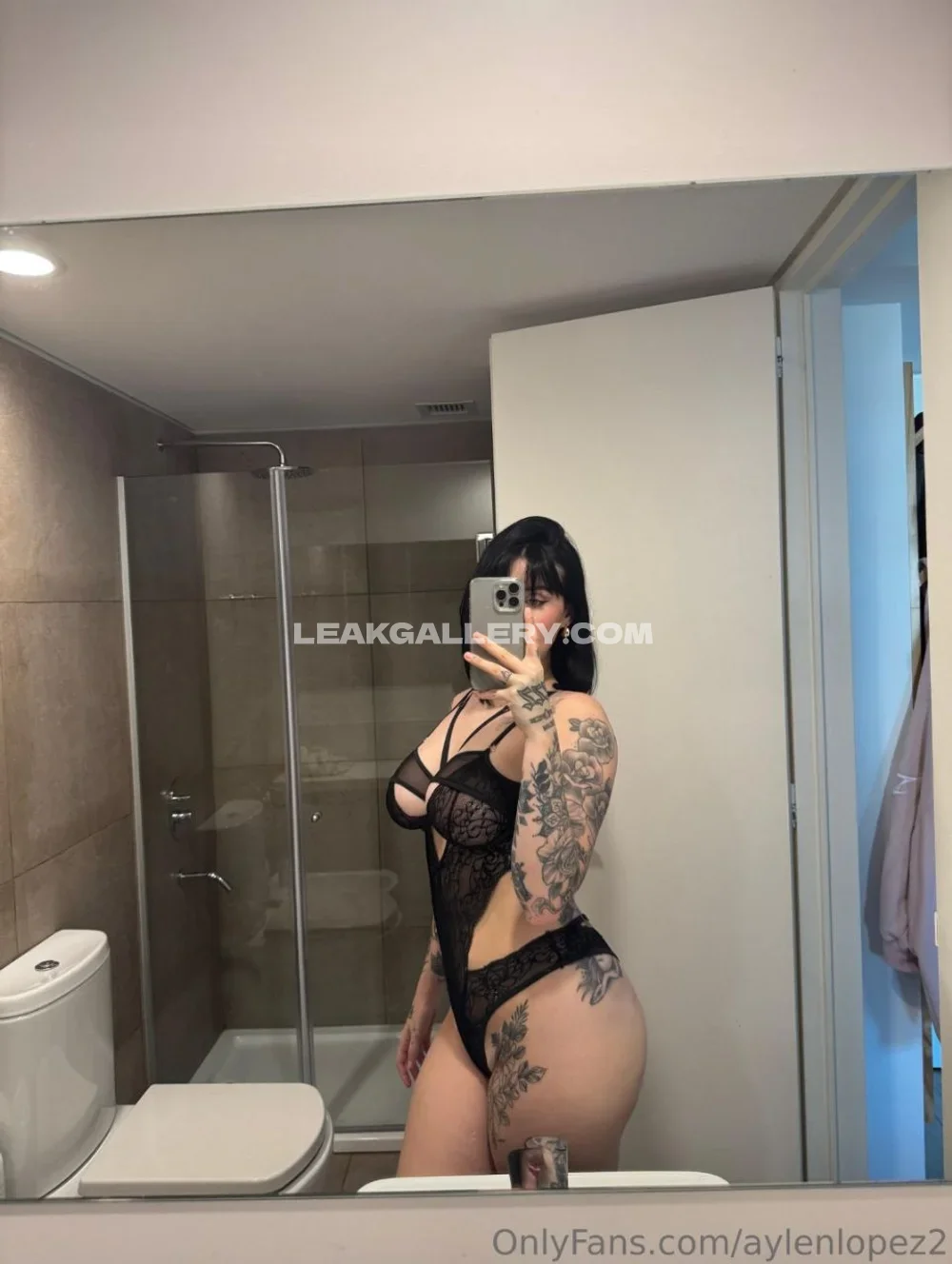 Aylulopez Black Lace Bodysuit Selfie OnlyFans Photo Leaked