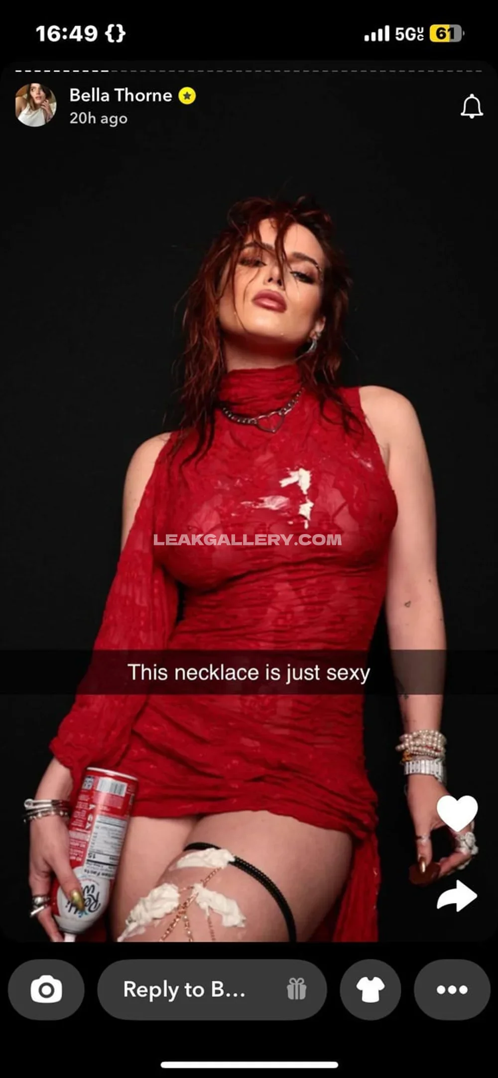 Bellathorne Red Lace Dress Pose OnlyFans Photo Leaked