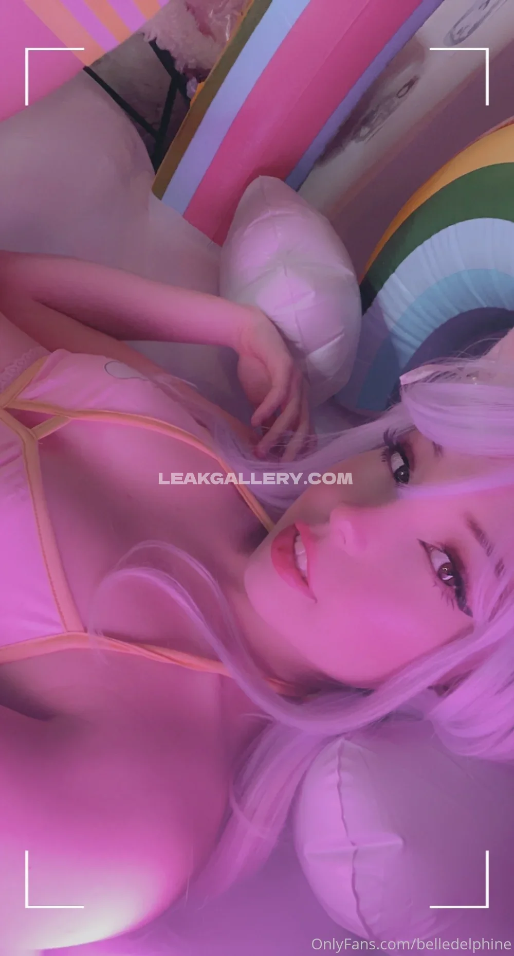 Belle Delphine Pink Bodysuit Tease OnlyFans Photo Leaked
