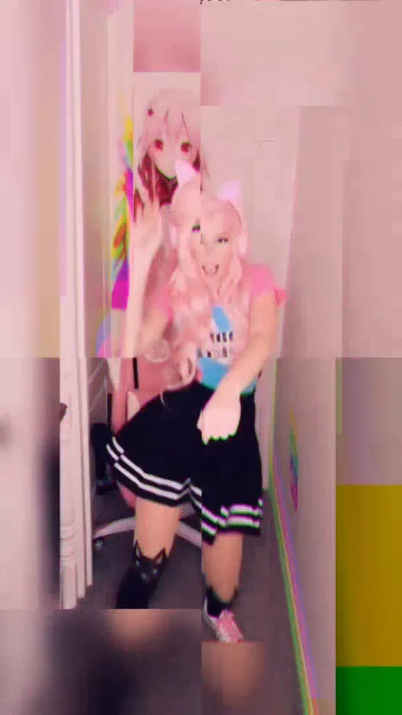 Belle Delphine Pink Wig Cat Ears Pose OnlyFans Video Leaked