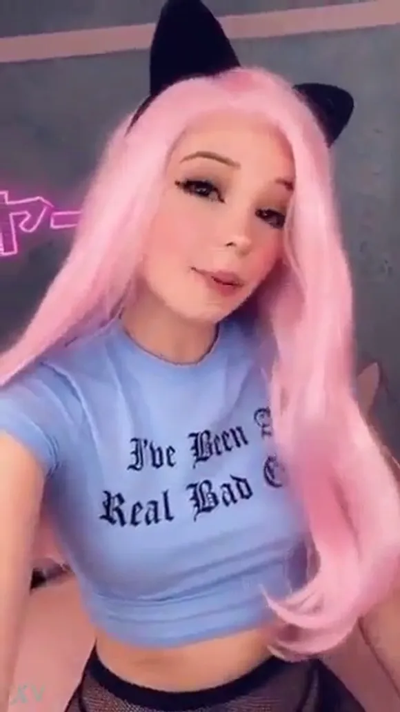 Belle Delphine Pink Wig Cat Ears Selfie OnlyFans Video Leaked