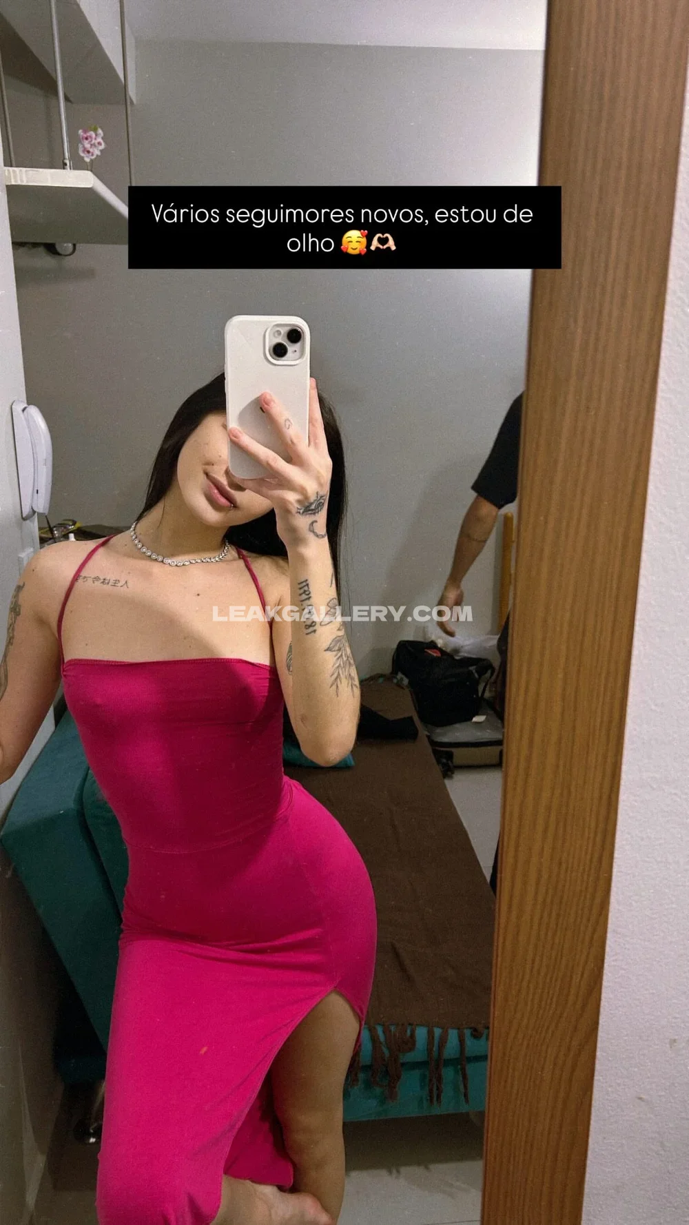 Bianchingrid Mirror Selfie In Pink Dress OnlyFans Photo Leaked