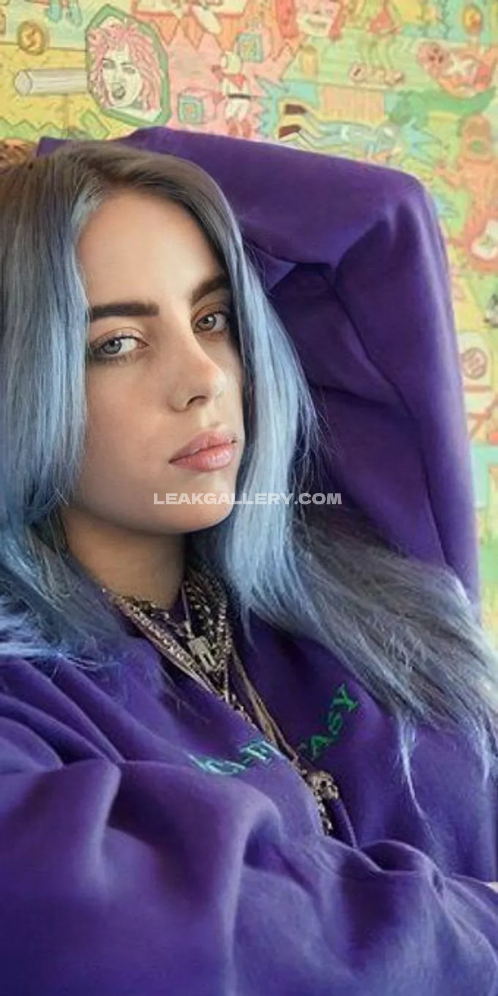 Billie_eilish Blue Hair Portrait OnlyFans Photo Leaked