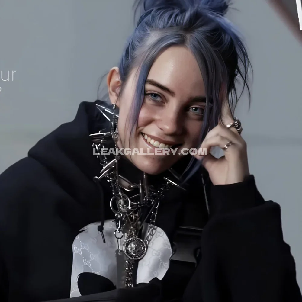 Billie_eilish Spiked Choker Smiling Pose OnlyFans Photo Leaked