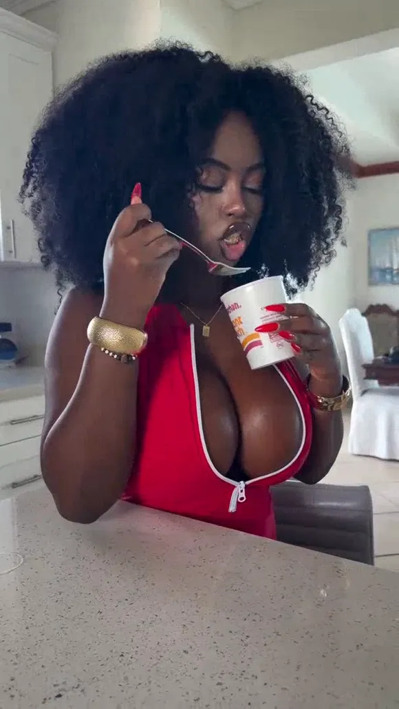 Bimbonique Red Swimsuit Noodle Feeding OnlyFans Video Leaked