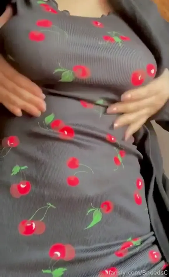 Bneedscina Cherry Print Dress Tease OnlyFans Video Leaked