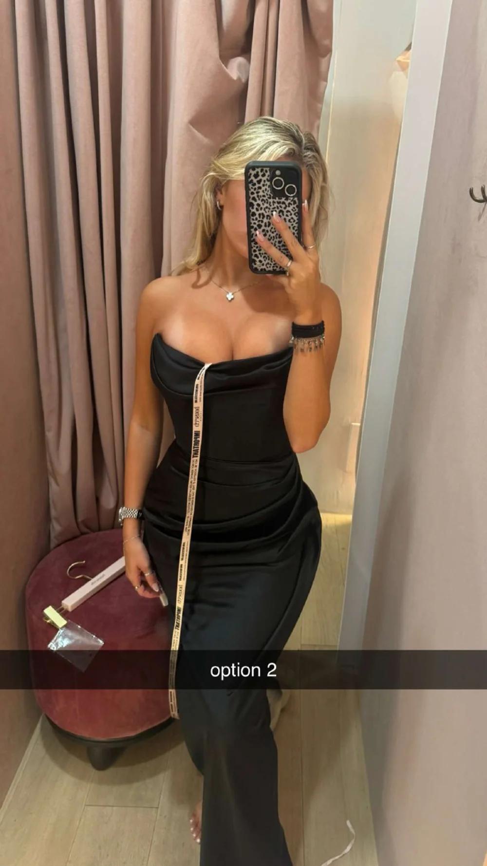 Breckie Black Strapless Dress Mirror OnlyFans Photo Leaked
