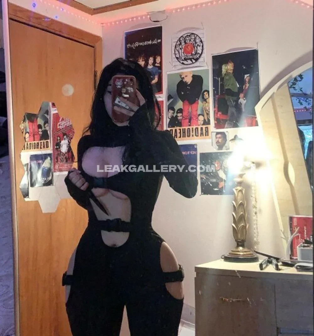 Bunnitraphouse Black Bodysuit Mirror Selfie OnlyFans Photo Leaked