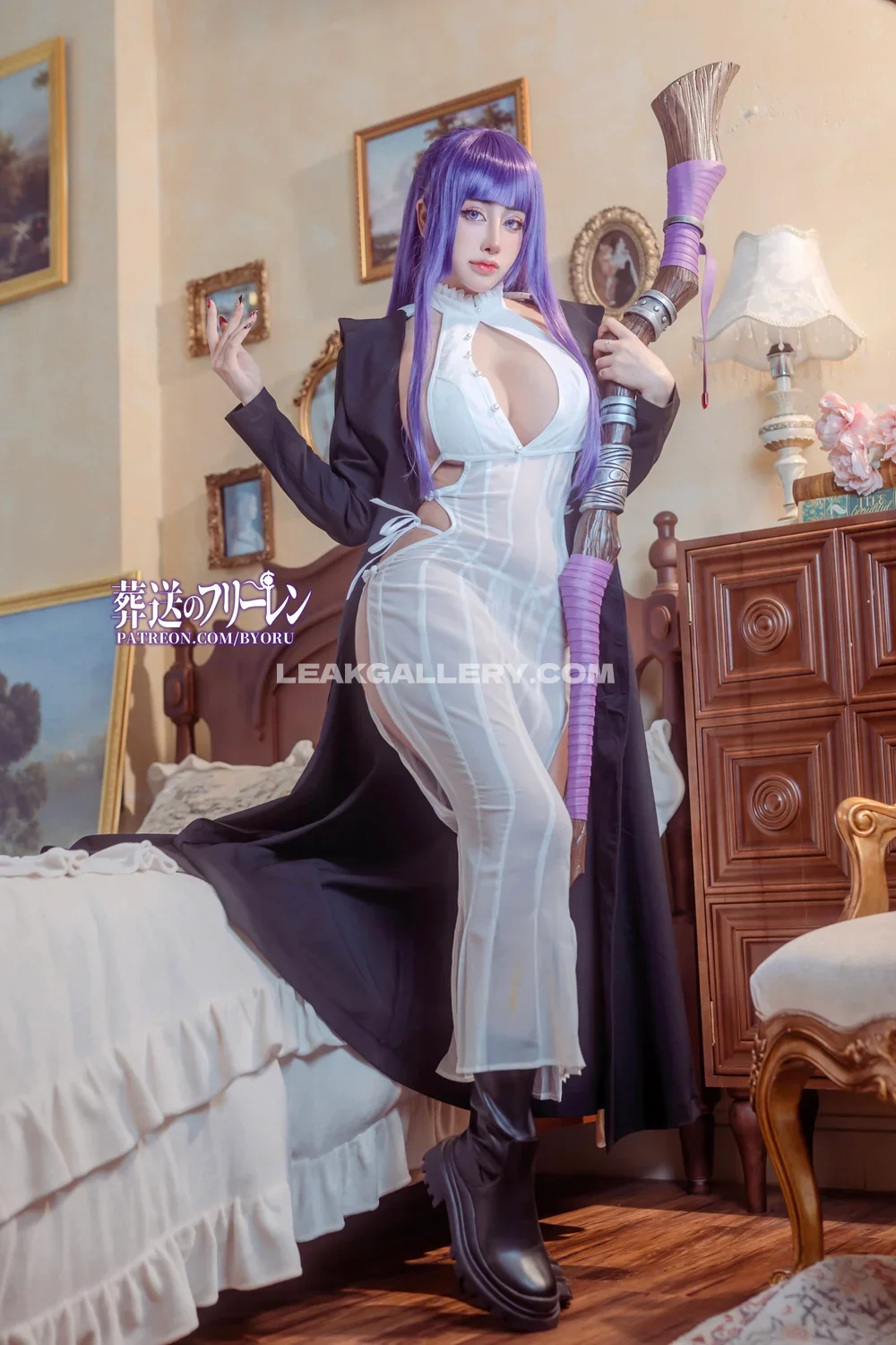 Byoruu Purple Wig Cosplay Pose OnlyFans Photo Leaked
