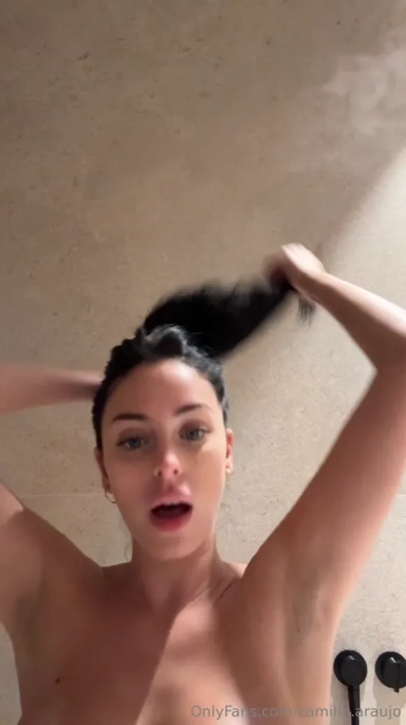 Camillaaraujo Topless Shower Hair Tug OnlyFans Video Leaked