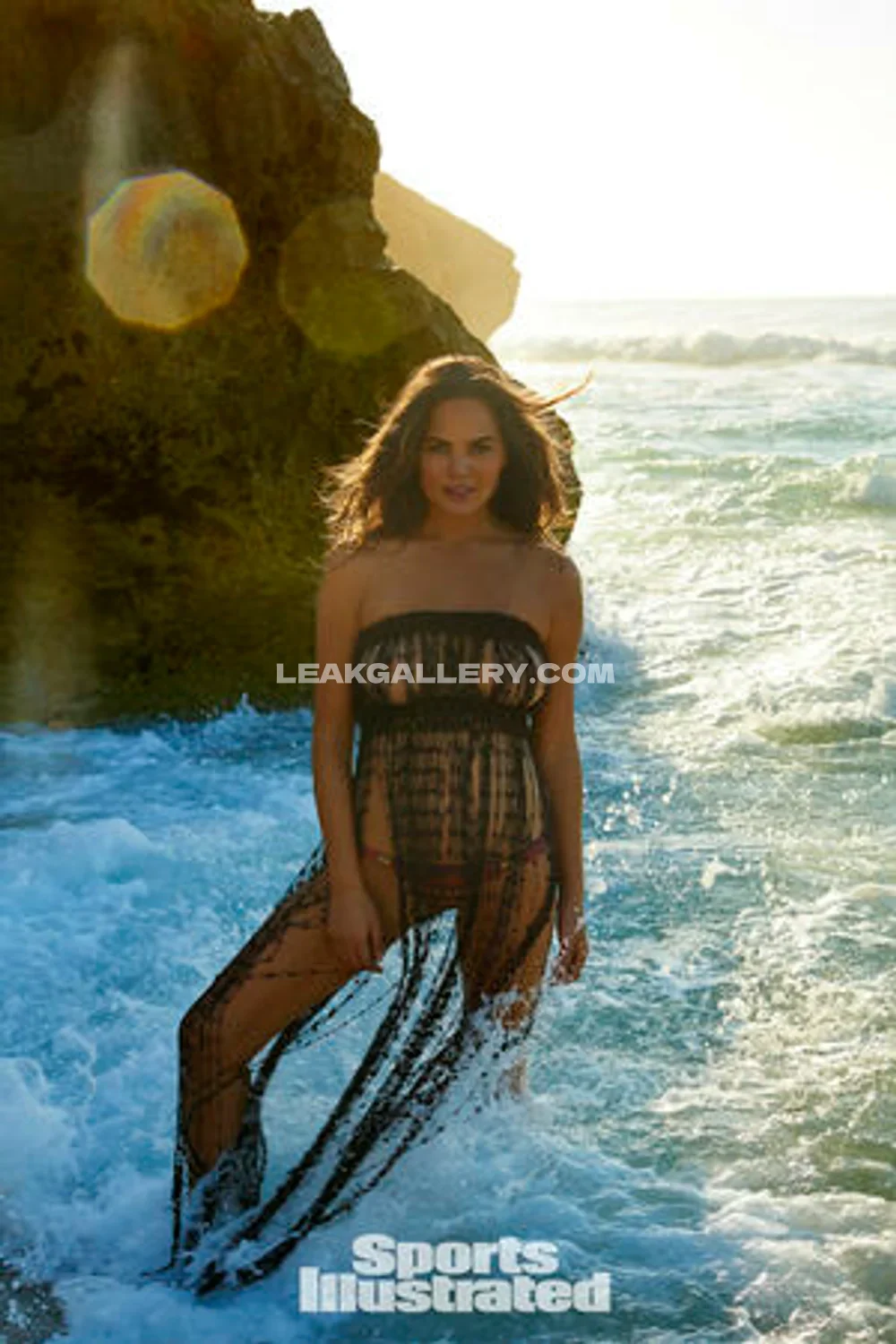 Chrissy_teigen Sheer Black Swimsuit In Waves OnlyFans Photo Leaked