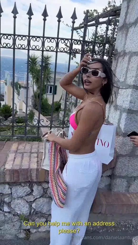 Danielaantury Pink Bikini Top Outdoor OnlyFans Video Leaked