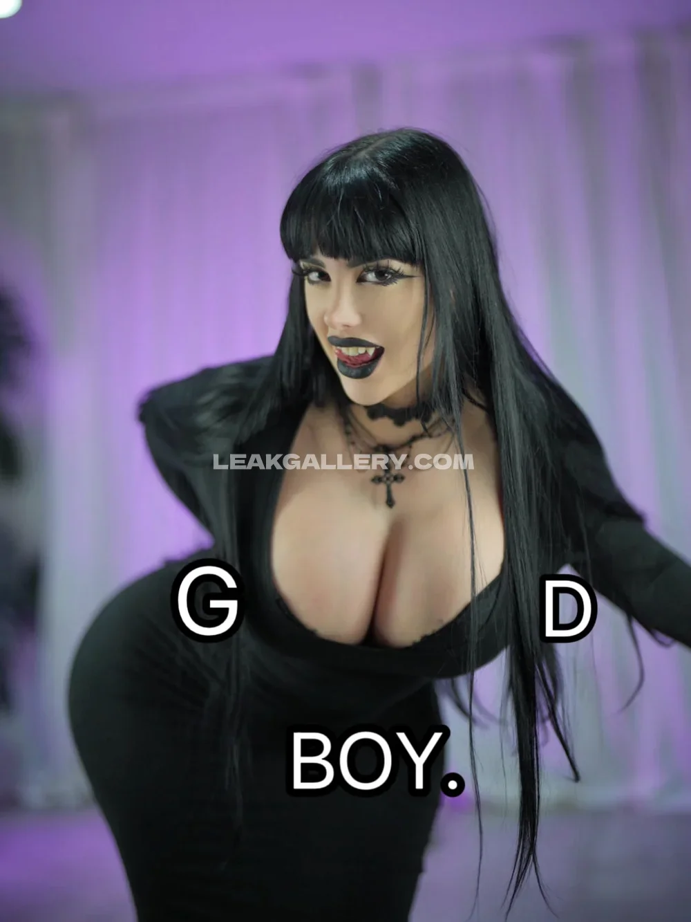 Demon_mika Black Dress Cleavage Pose OnlyFans Photo Leaked