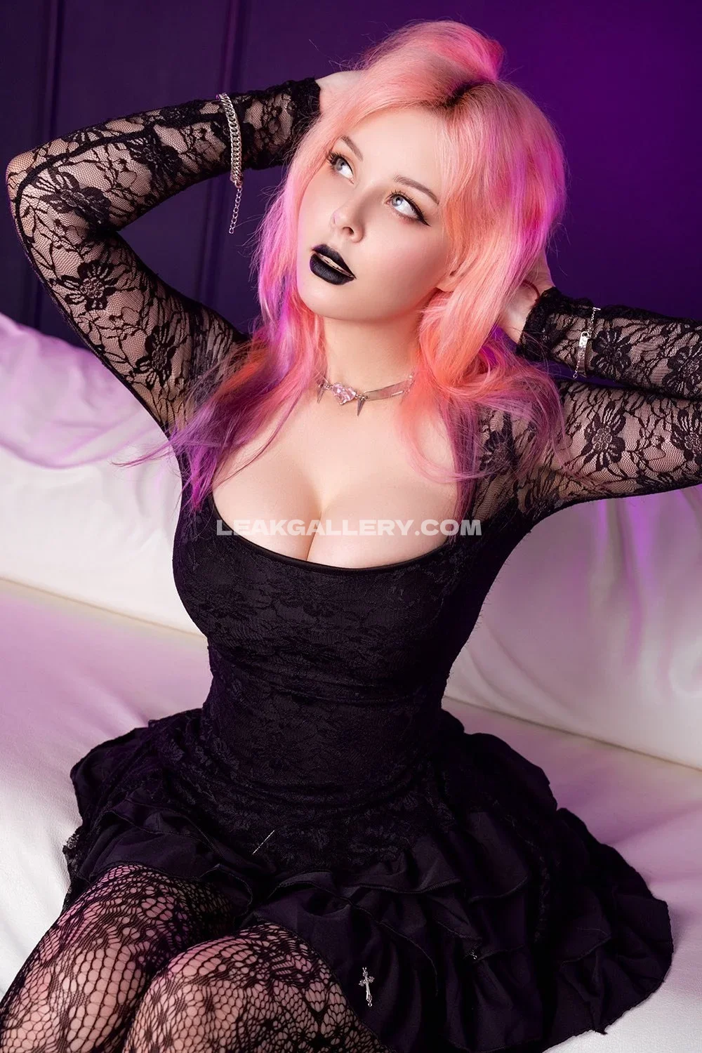Disharmonica Black Lace Dress Pose OnlyFans Photo Leaked