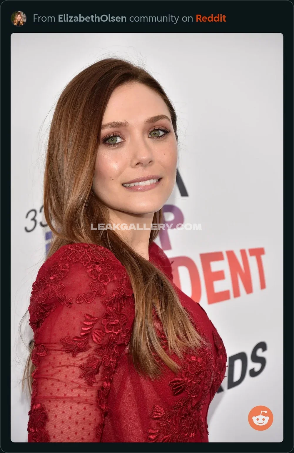 Elizabeth_olsen Red Lace Dress Smile OnlyFans Photo Leaked