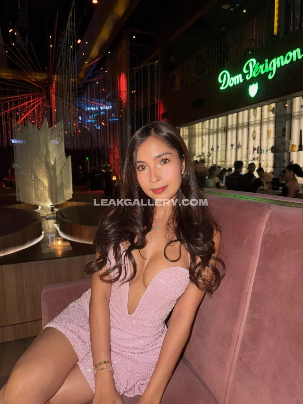 Elymist Pink Sequin Dress Pose OnlyFans Photo Leaked