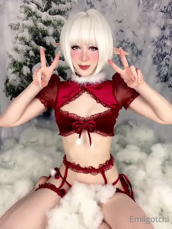 Emiigotchi Red Lace Elf Costume OnlyFans Video Leaked