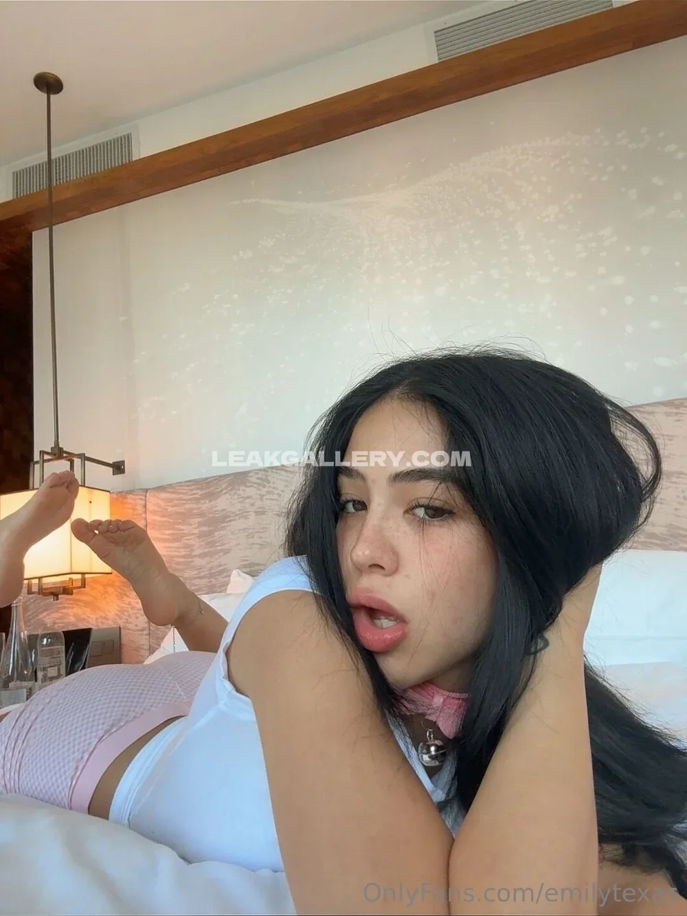 Emilytexas Bed Tease In White Top OnlyFans Photo Leaked