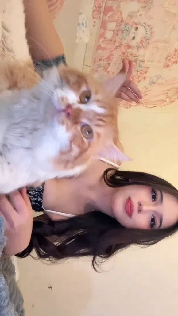 Emmavllryn Holding Fluffy Cat Close OnlyFans Video Leaked