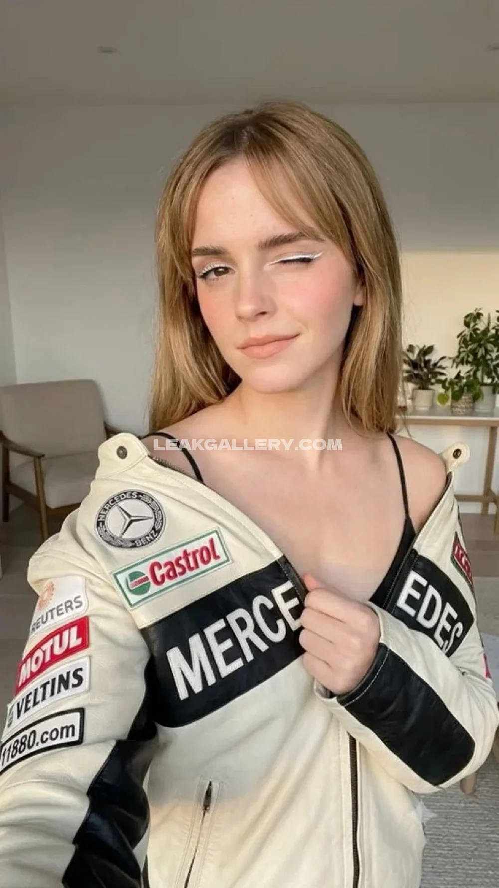 Emmawatson Racer Jacket Tease OnlyFans Photo Leaked