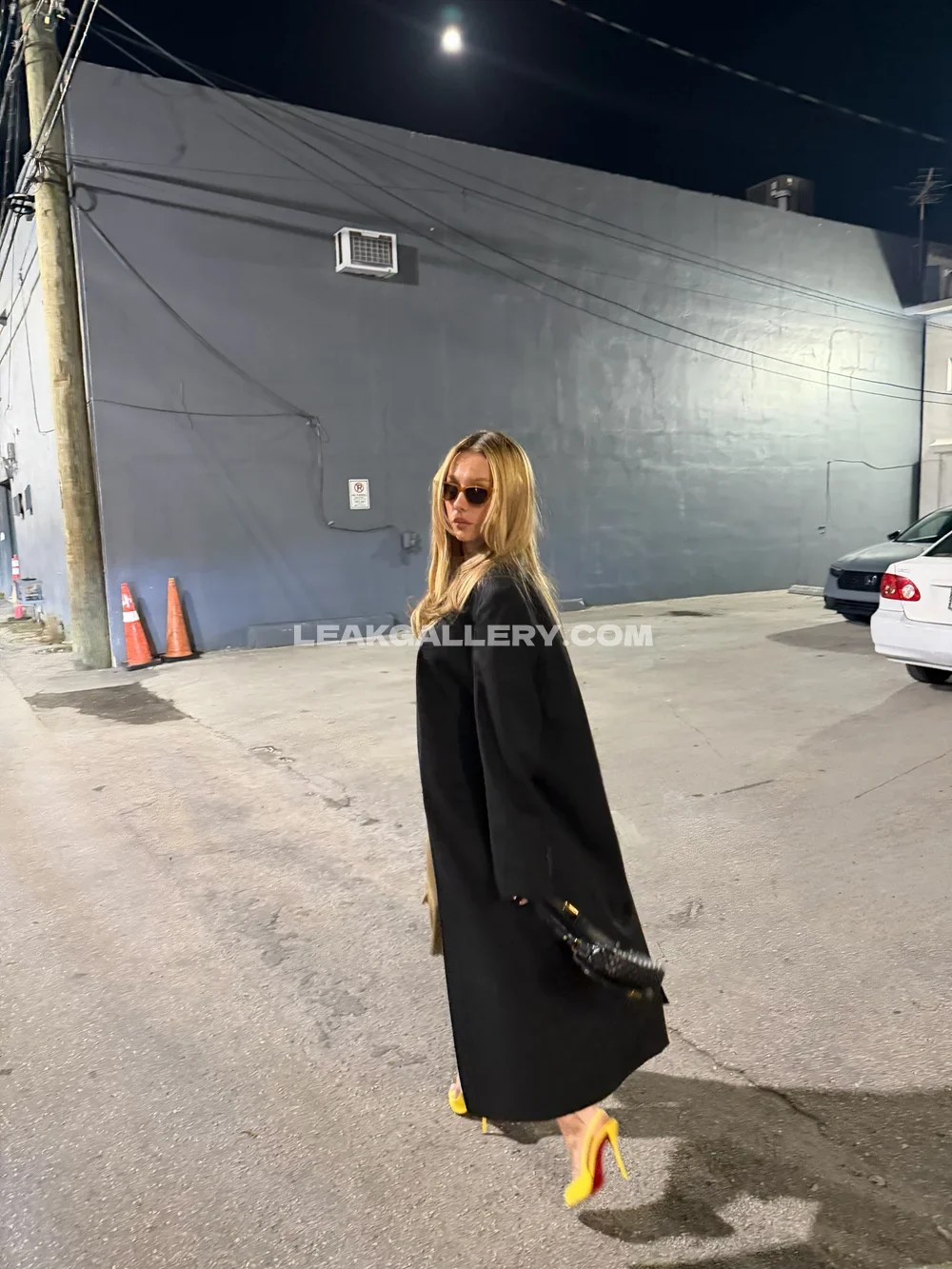 Esterexposito Street Style Black Coat OnlyFans Photo Leaked