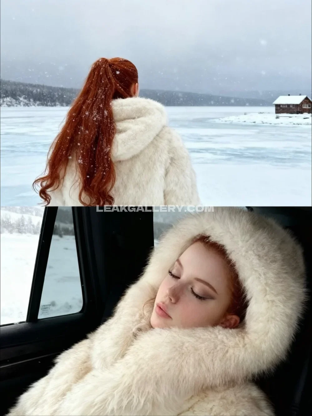 Fraoula Redhead In White Fur Coat OnlyFans Photo Leaked