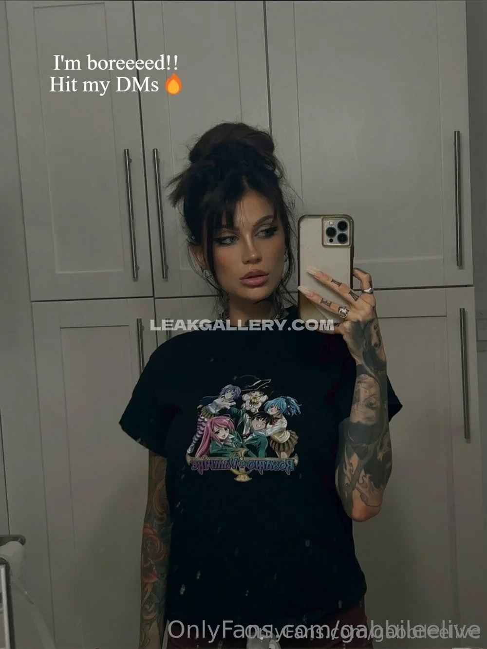 Gabbileelive Tattooed Arms Selfie Mirror OnlyFans Photo Leaked