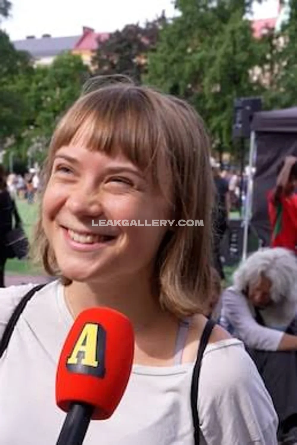 Gretathunberg Smiling With Microphone OnlyFans Photo Leaked