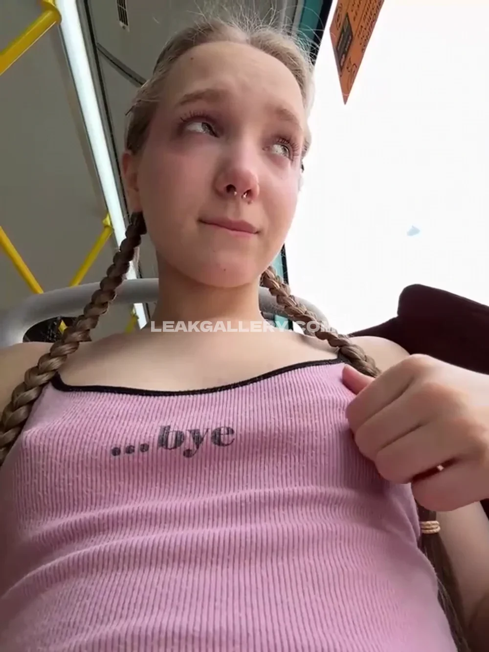 Hei.bambii Pink Top Braided Hair OnlyFans Photo Leaked