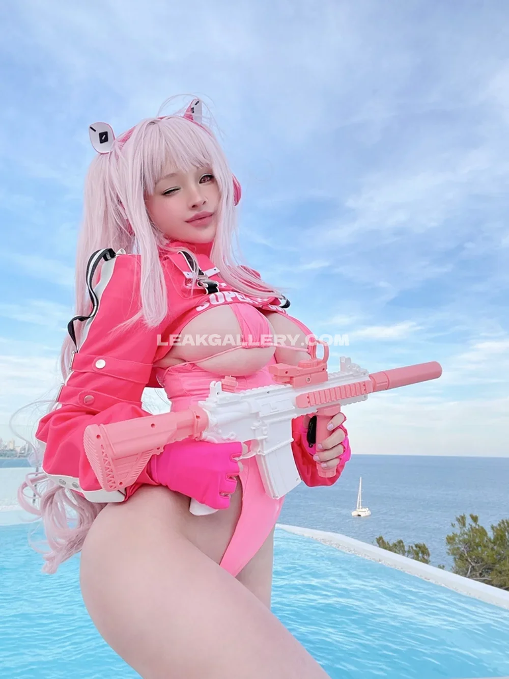 Hidorirose Pink Bikini Pool Pose OnlyFans Photo Leaked