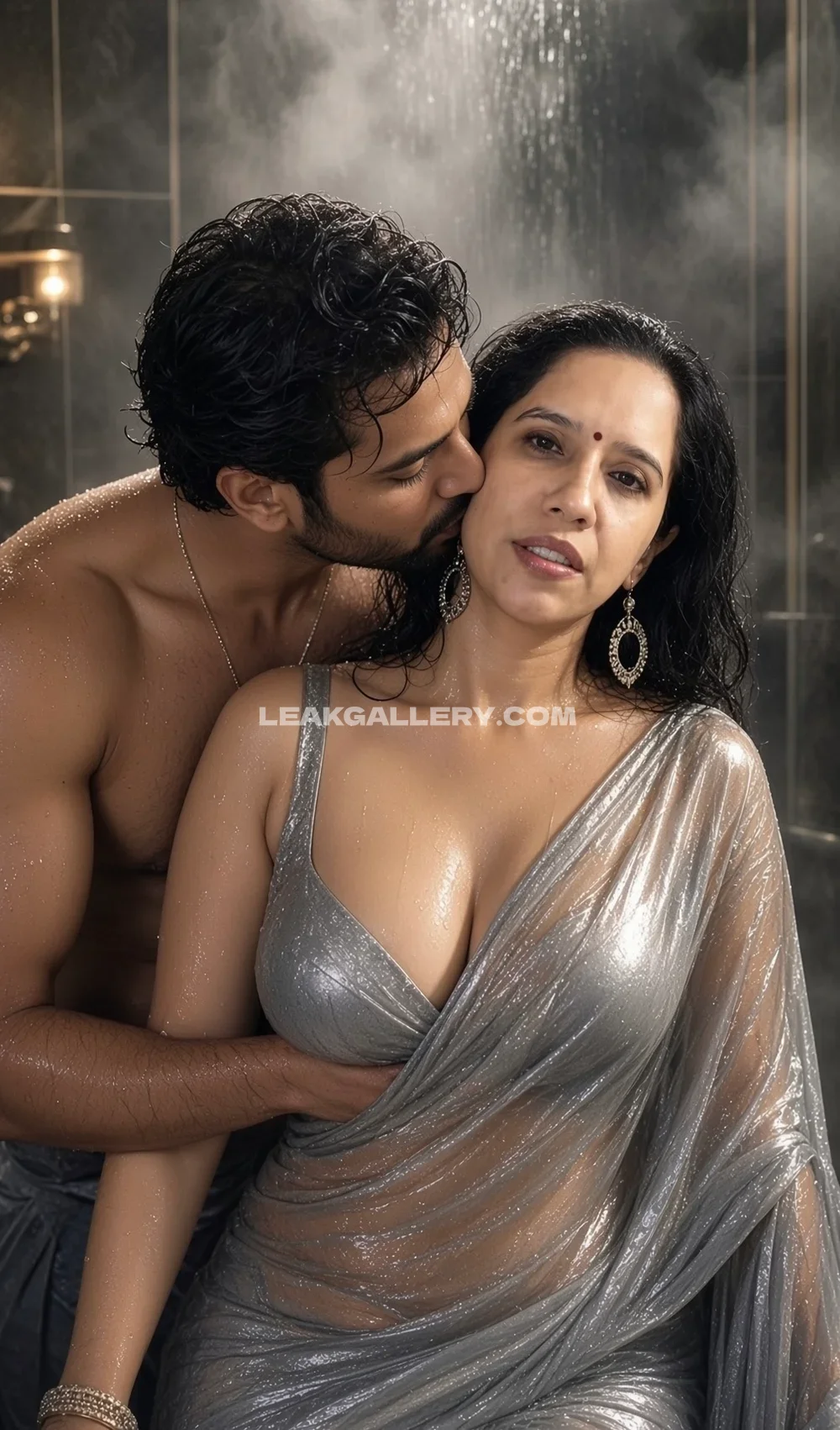 Indian_diva Silver Saree Shower Embrace OnlyFans Photo Leaked