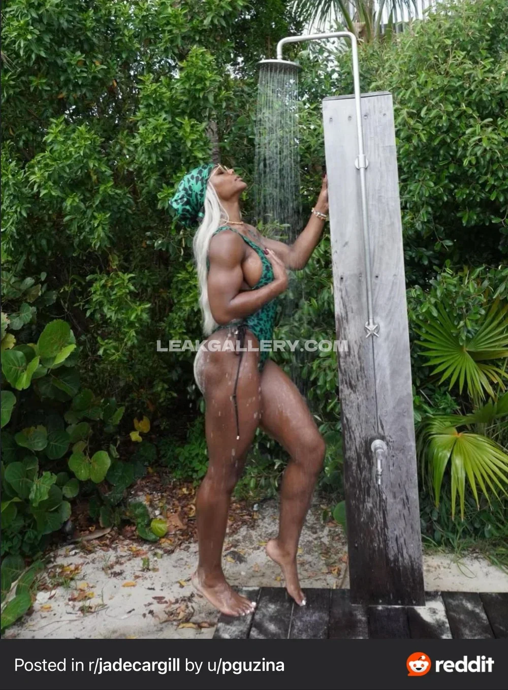 Jadecargill Outdoor Shower Leopard Swimsuit OnlyFans Photo Leaked