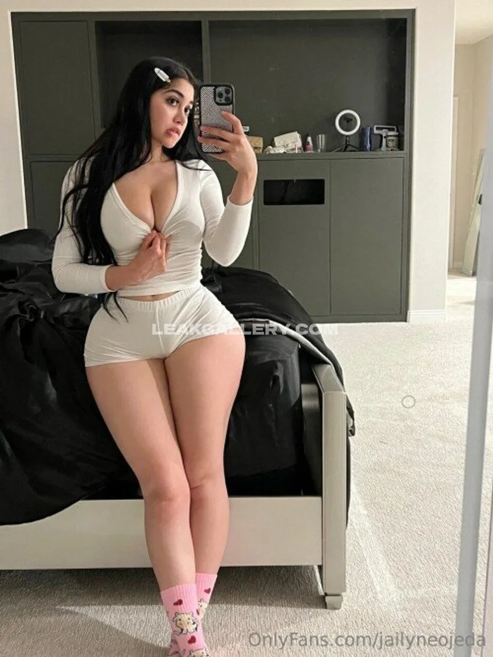 Jailyne Ojeda White Bodysuit Mirror Selfie OnlyFans Photo Leaked