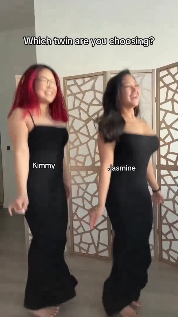 Jasminetea Black Dress Twin Tease OnlyFans Video Leaked