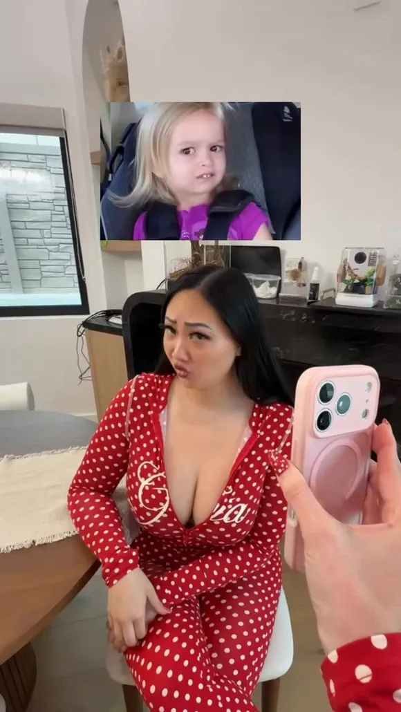 Jasminetea Red Polka Dot Jumpsuit Pose OnlyFans Video Leaked