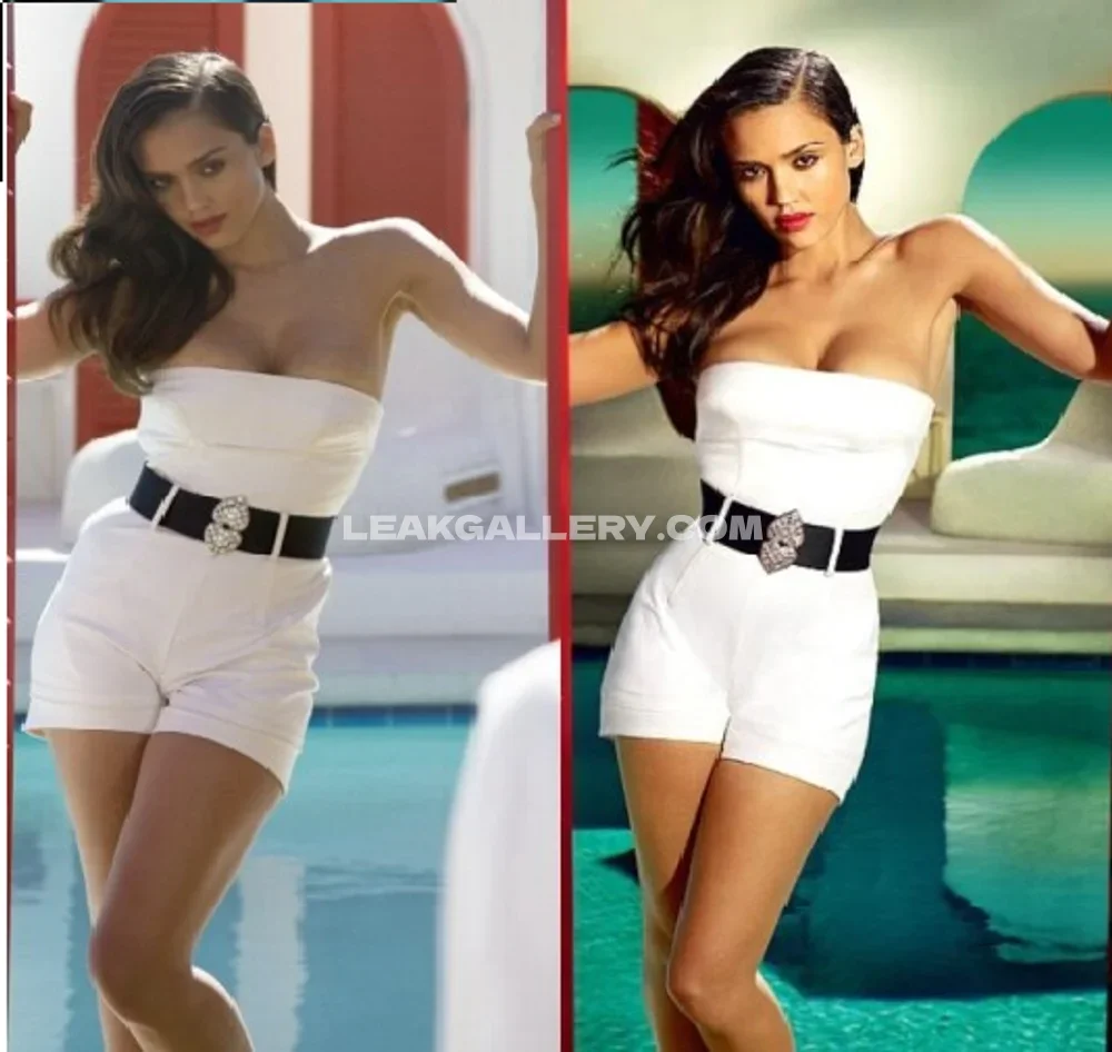 Jessicaalba White Strapless Bodysuit Pose OnlyFans Photo Leaked