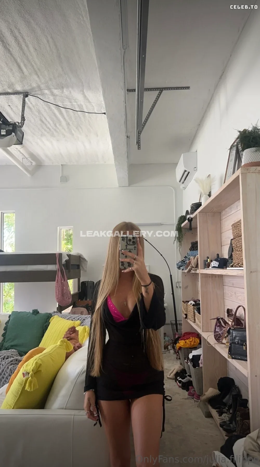 Julia Filippo Sheer Black Dress Mirror Selfie OnlyFans Photo Leaked