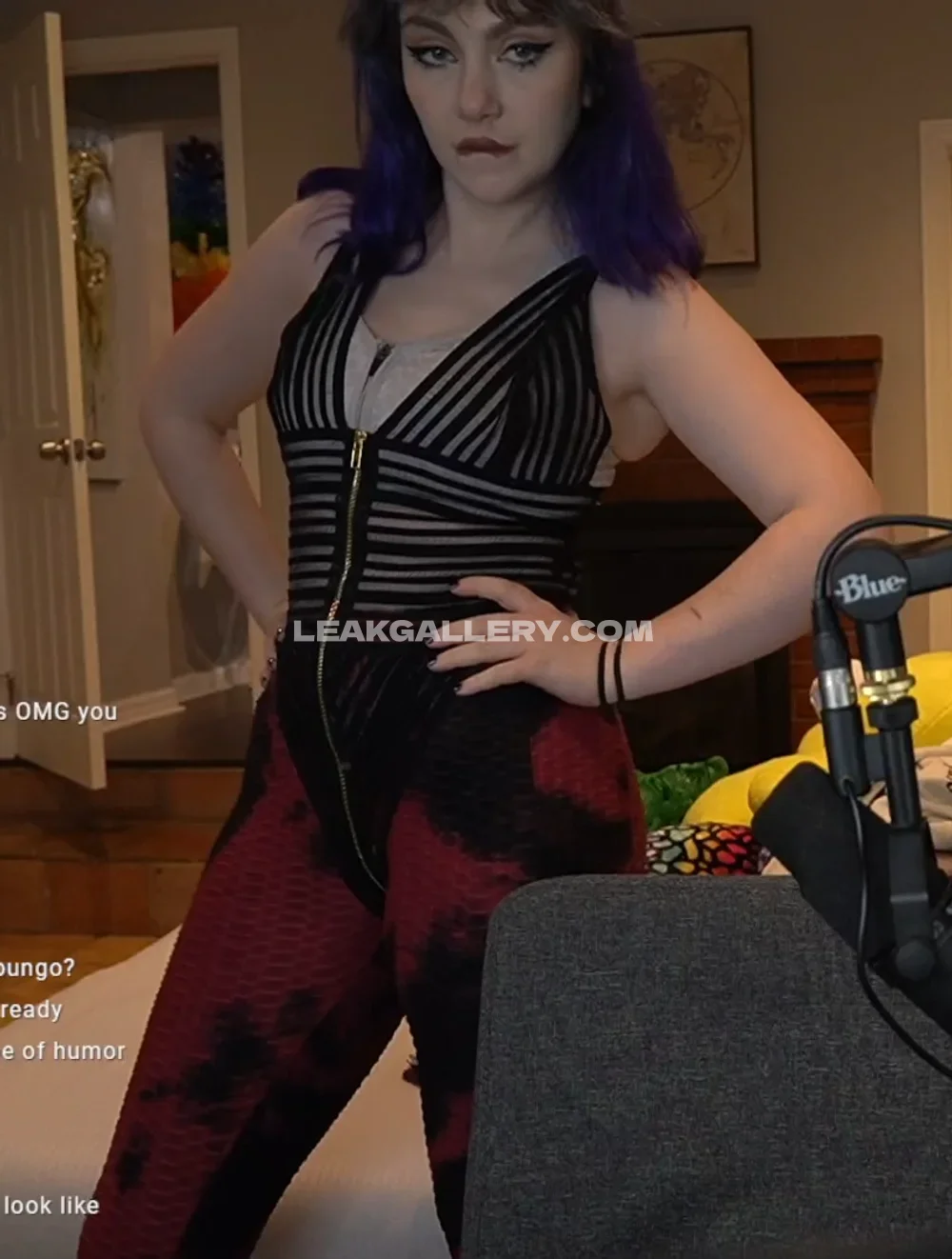 Justaminx Striped Bodysuit Pose OnlyFans Photo Leaked
