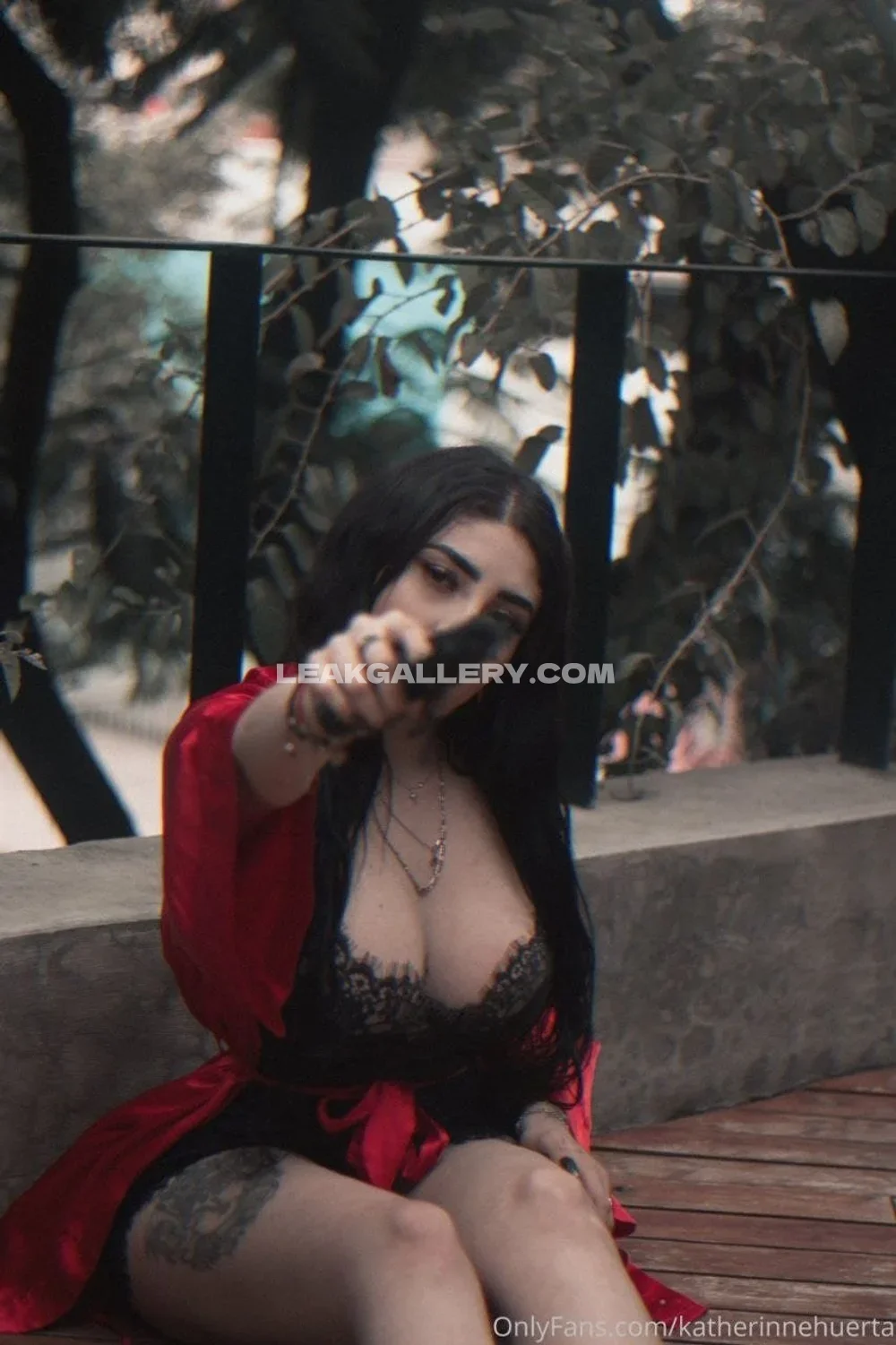 Katherinnehuerta Thigh Tattoo Lingerie Pose OnlyFans Photo Leaked