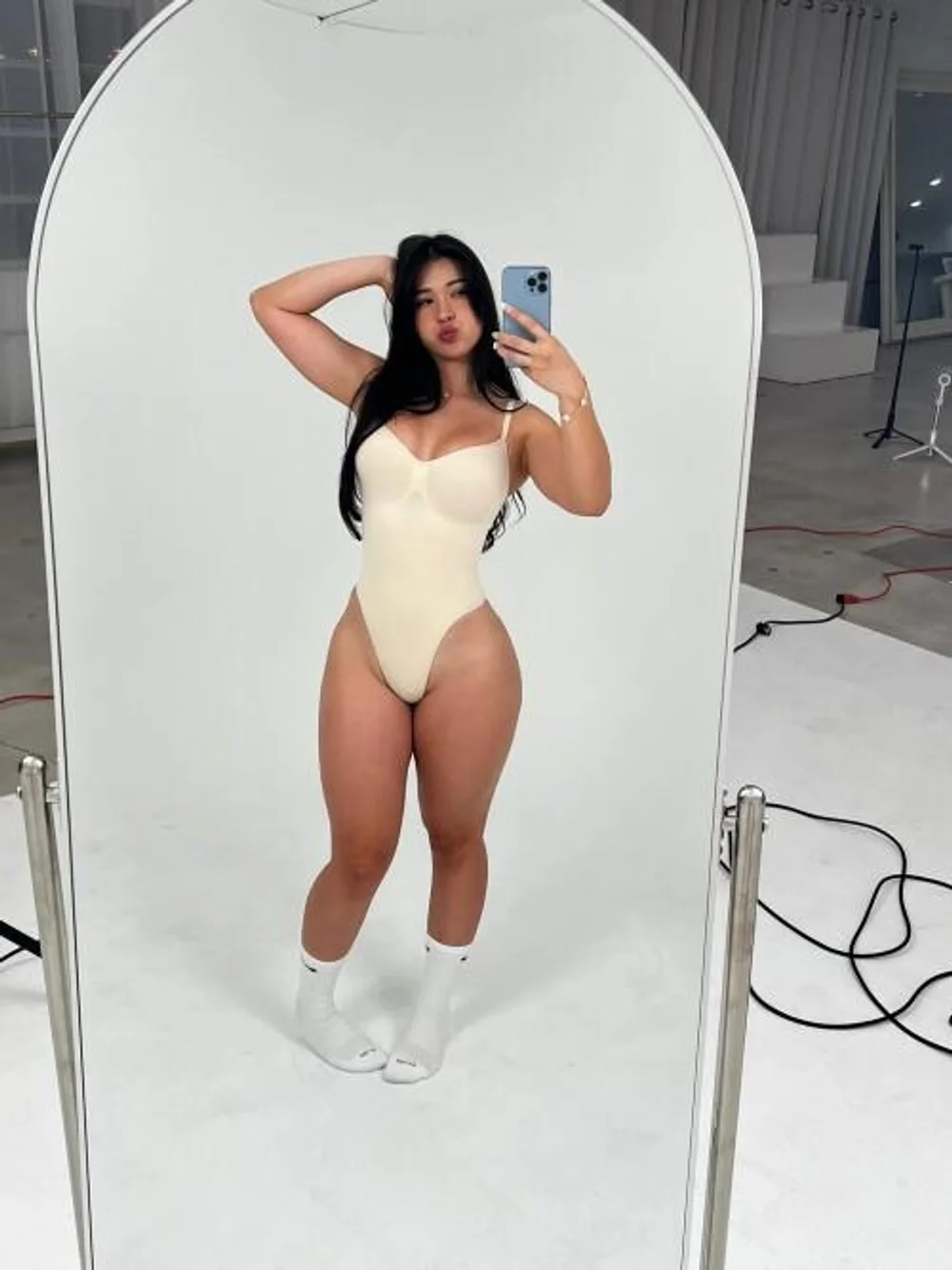 Kawaiisofey Cream Bodysuit Mirror Selfie OnlyFans Photo Leaked