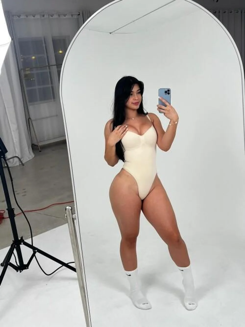 Kawaiisofey Cream Bodysuit Mirror Selfie OnlyFans Photo Leaked